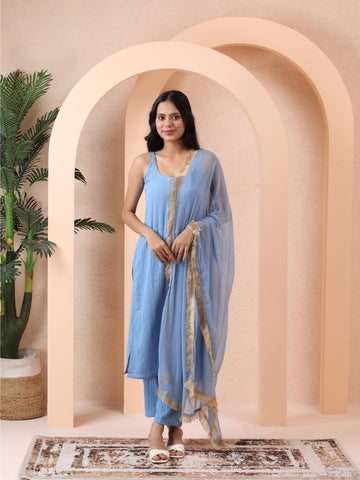 Varnnan's Royal Radiance Silk Ensemble |  Silk & Crepe Kurti For Women | Stylish Kurti Online | Varnnan