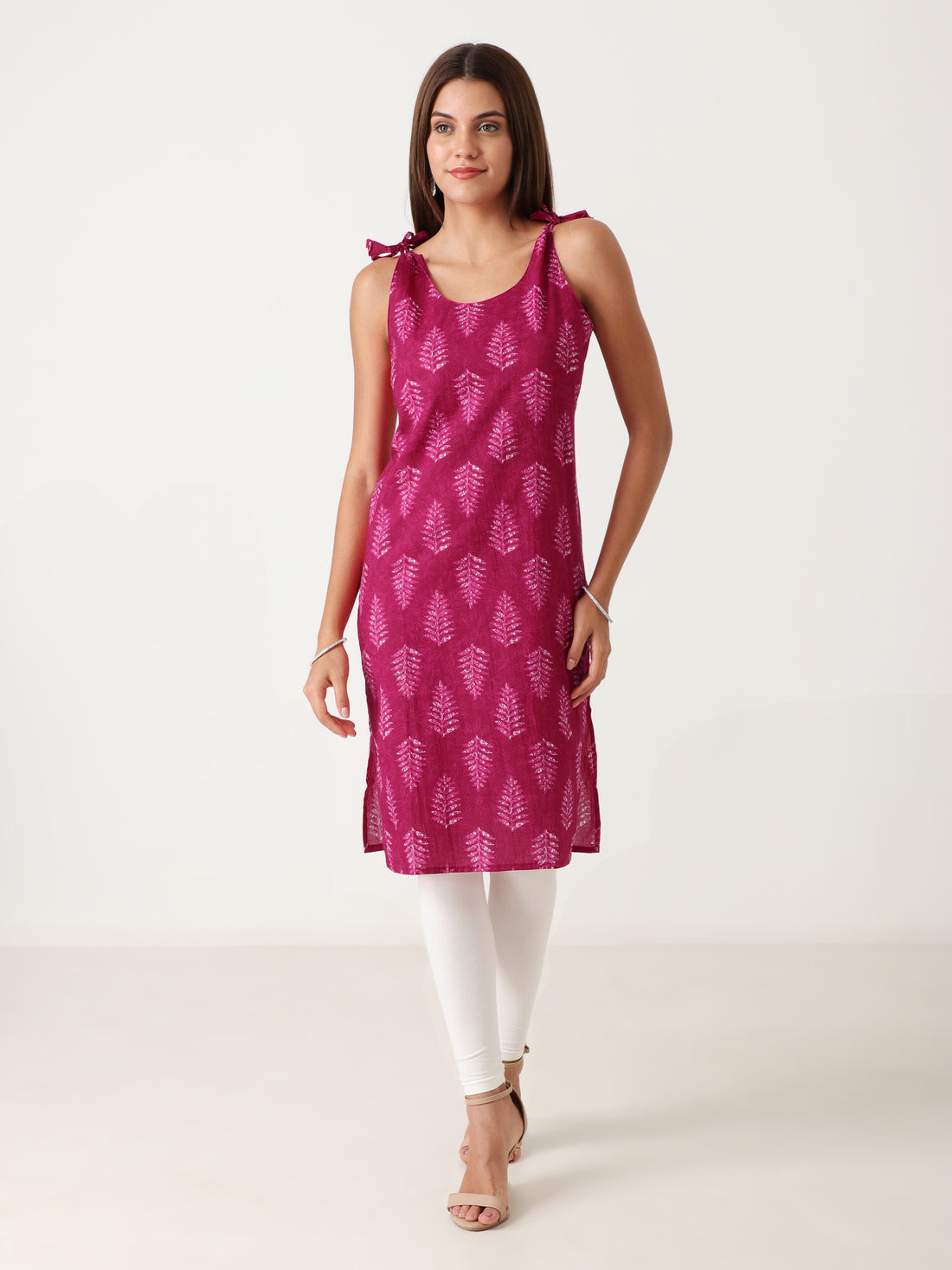 Cotton sleeveless single kurti under 300 – Affordable women’s wear by Varnnan - kurti for women
