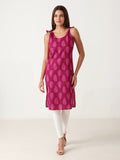 Cotton sleeveless single kurti under 300 – Affordable women’s wear by Varnnan - kurti for women