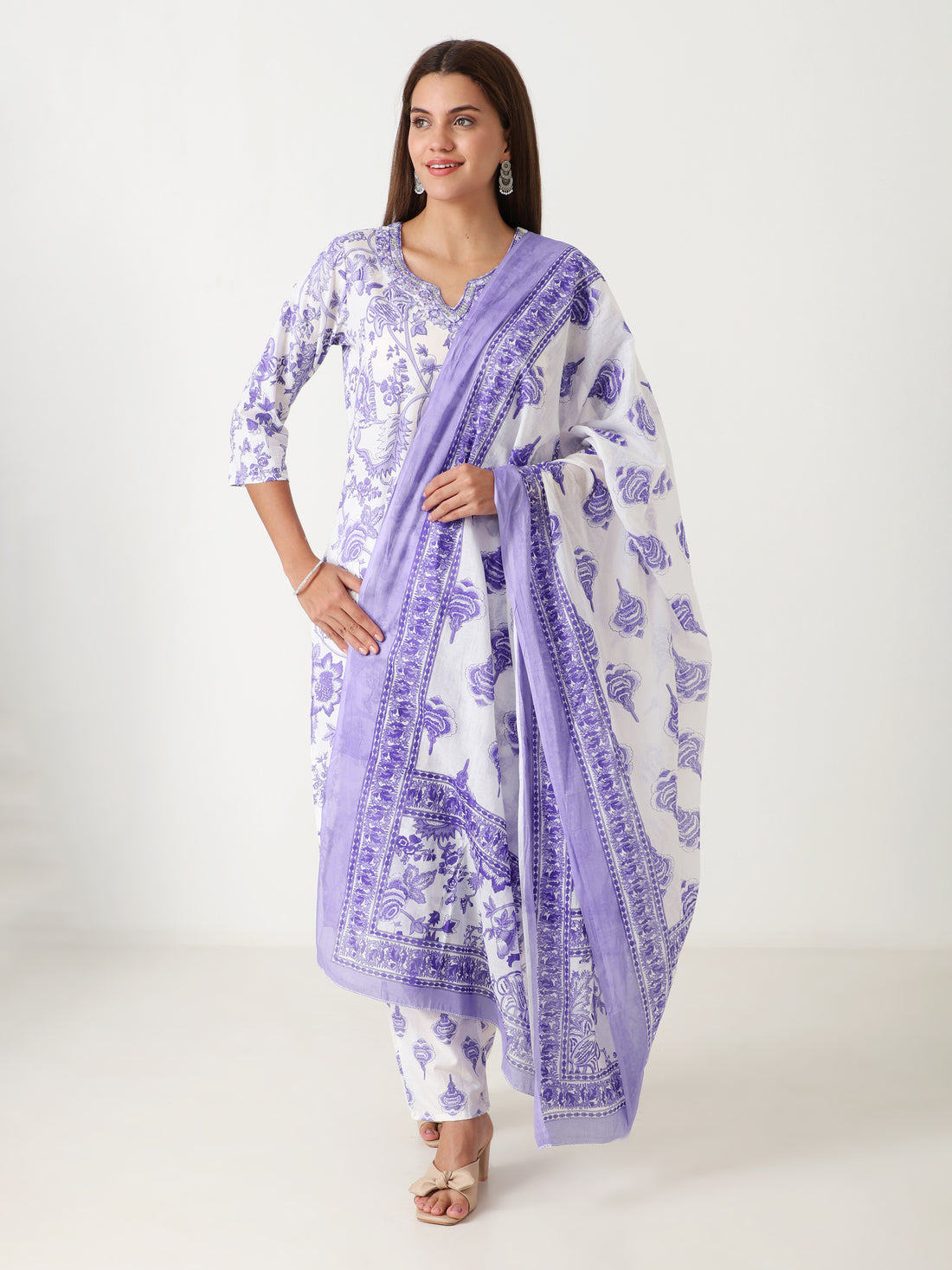 Designer cotton kurti with dupatta – party & outing wear