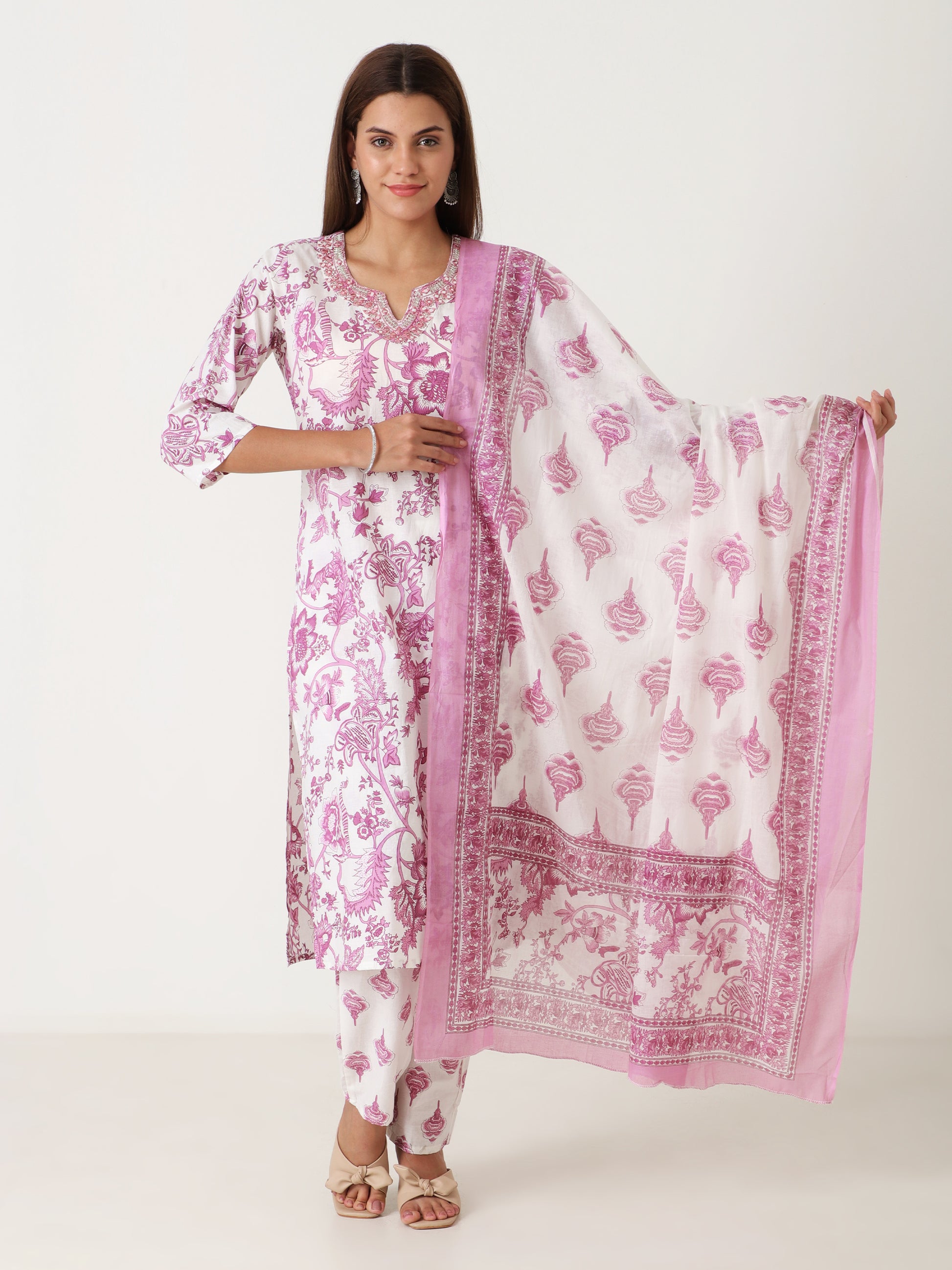 Affordable cotton kurti with dupatta under 900 – elegant daily wear