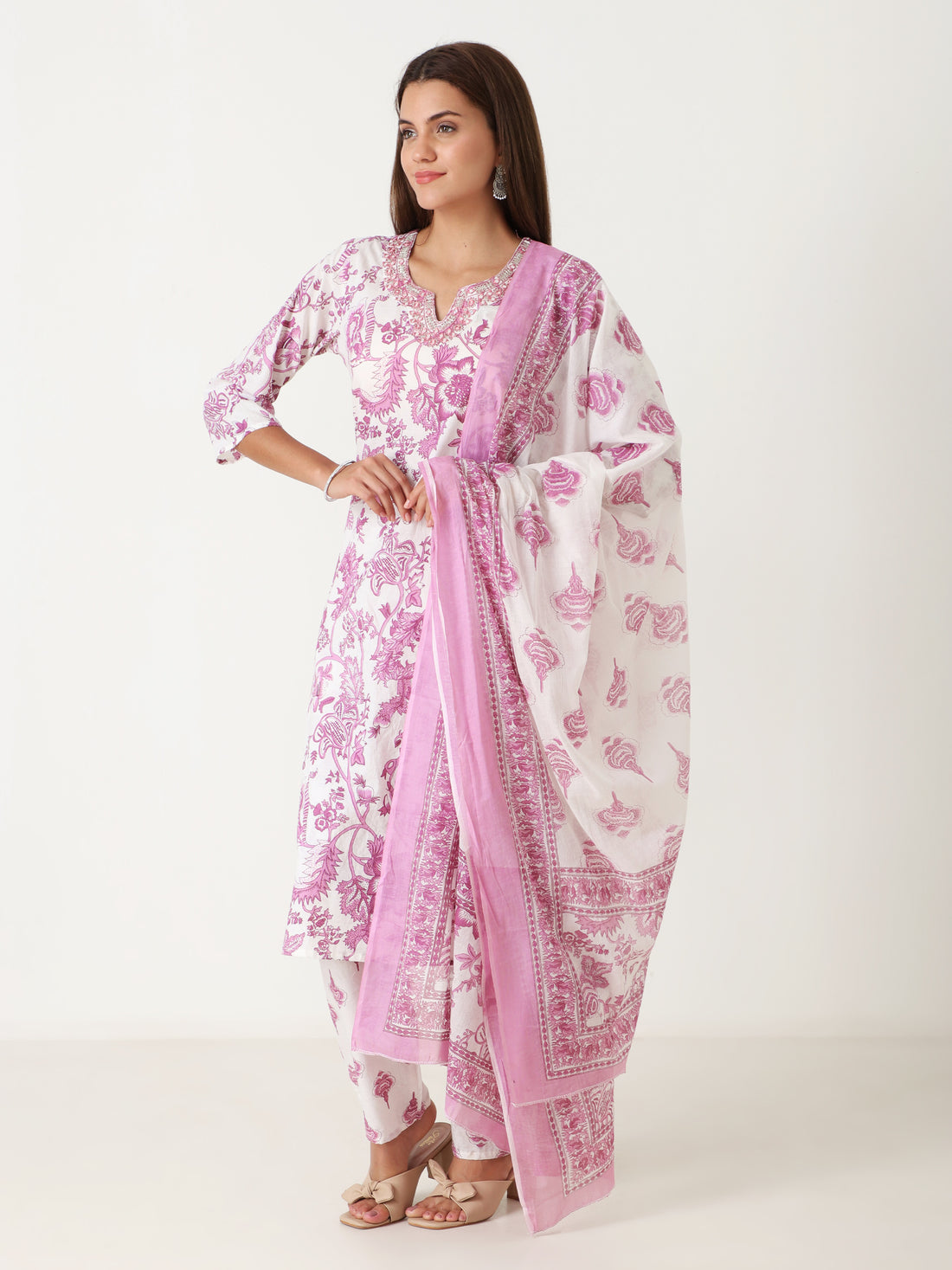 Affordable cotton kurti with dupatta under 900 – elegant daily wear