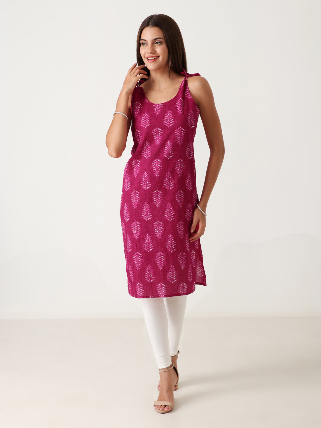 Cotton sleeveless single kurti under 300 – Affordable women’s wear by Varnnan - kurti for women