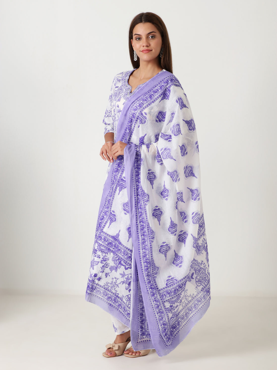 Designer cotton kurti with dupatta – party & outing wear