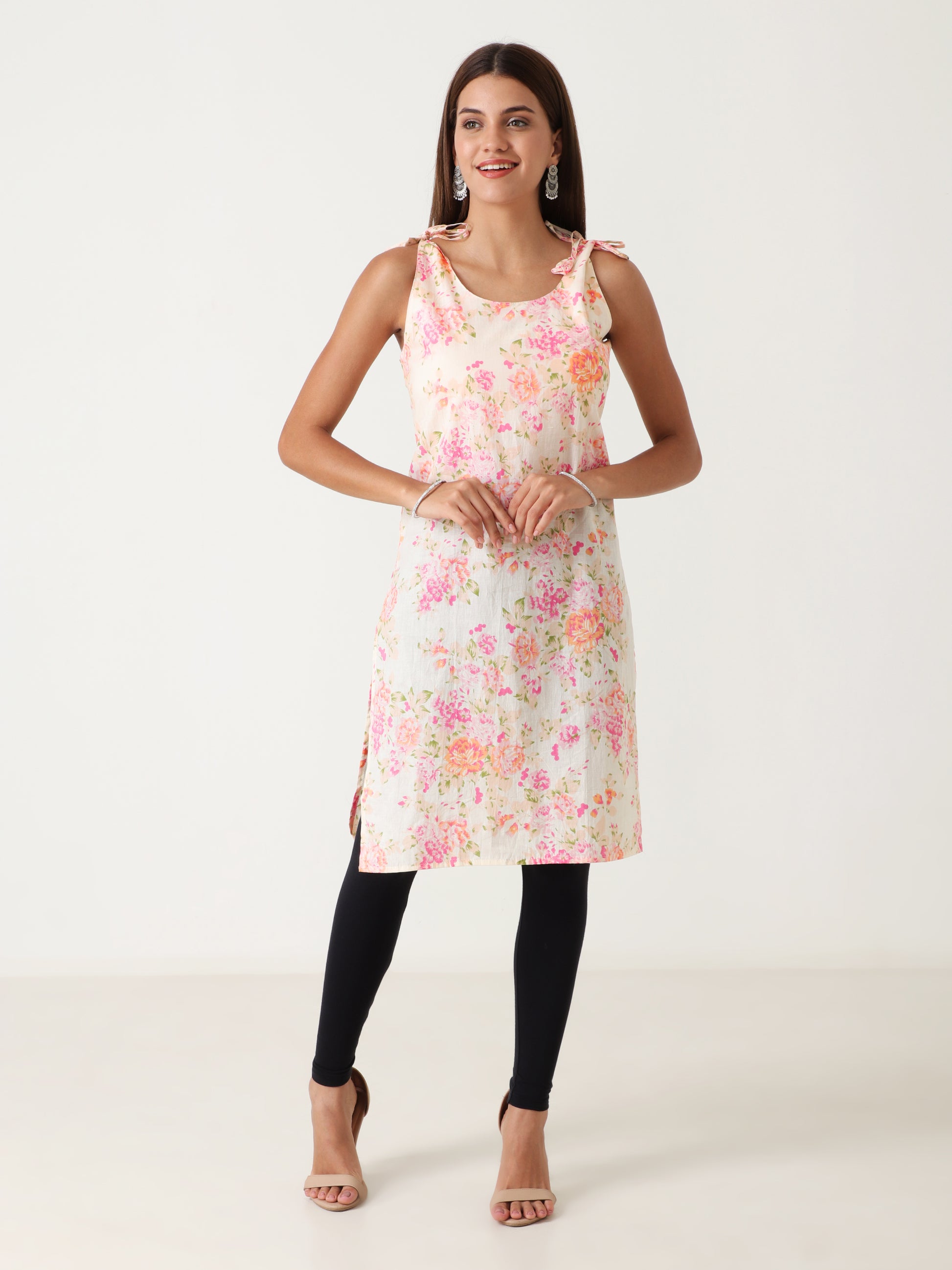sleevless cotton printed kurti for women  under 300