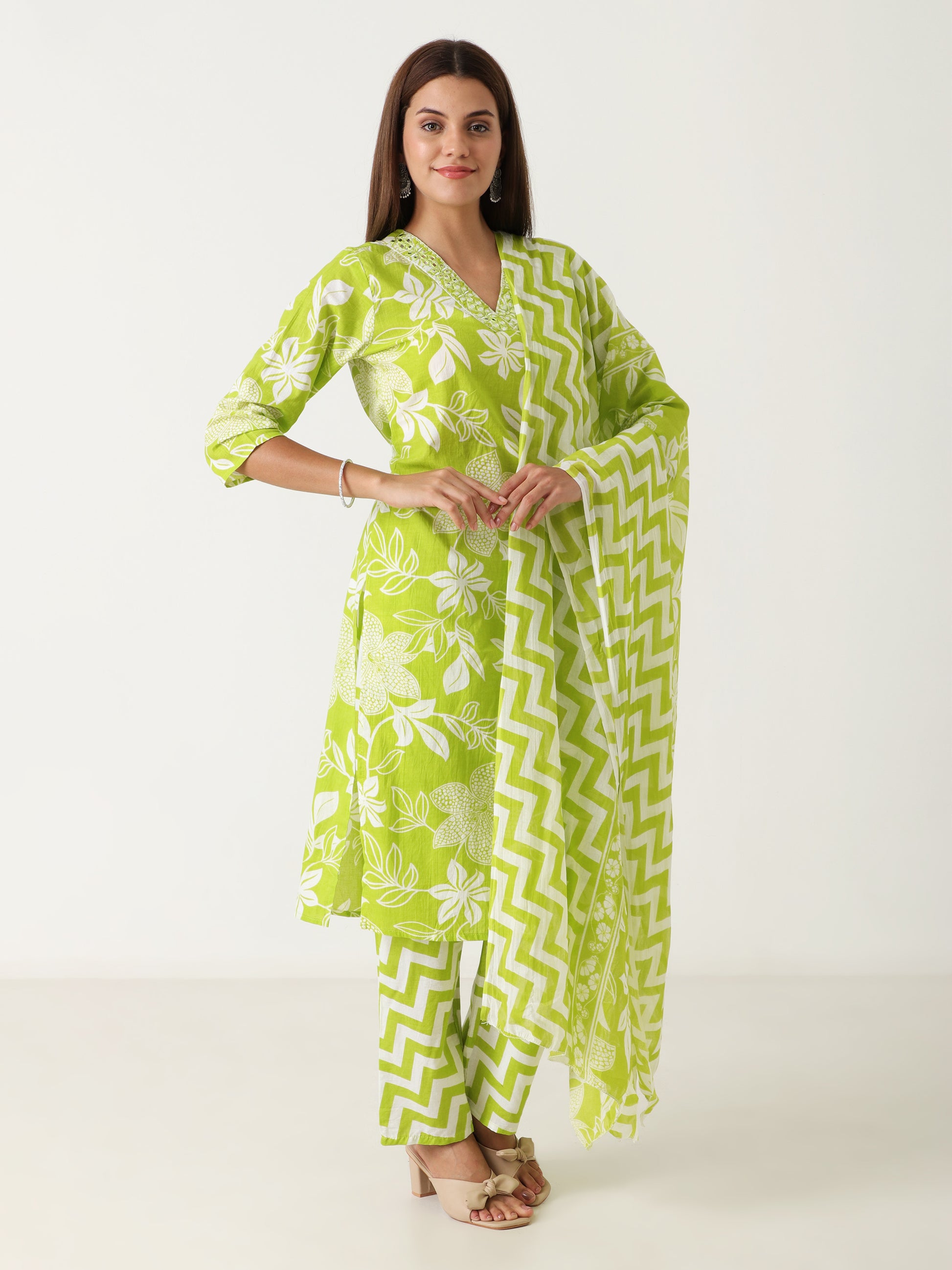 Simple cotton kurti with dupatta  – casual outfit