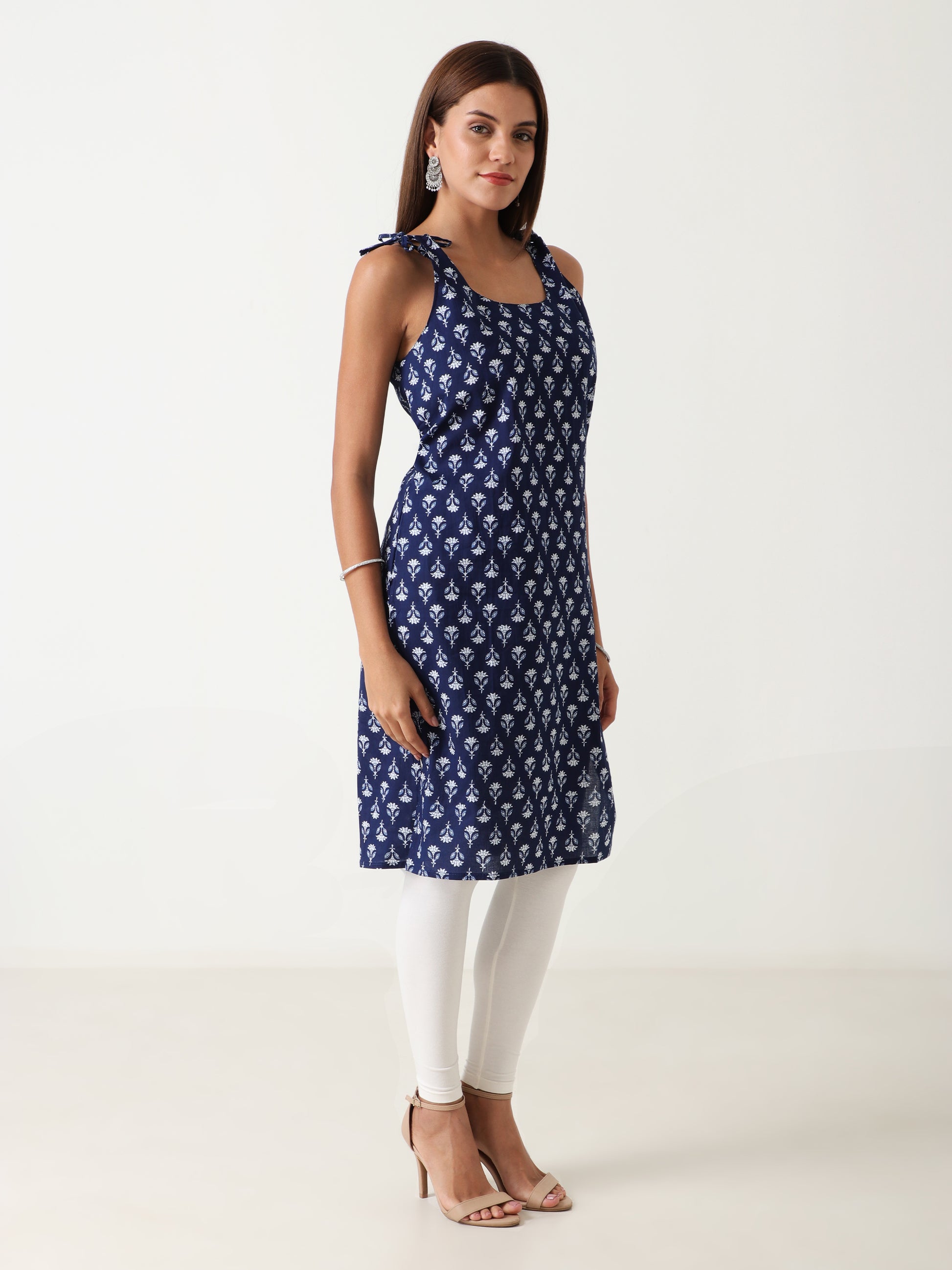 Lightweight blue cotton kurti set for women under 300 – ethnic fashion