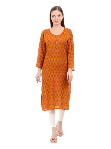 Varnnan Mustard Leaf Whisper Kurti  | Rayon Kurti For Women | Stylish Kurti Online | Varnnan