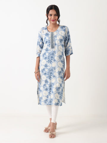 Varnnan Summer Sky Single Kurti  | Cotton Kurti For Women | Stylish Kurti Online | Varnnan