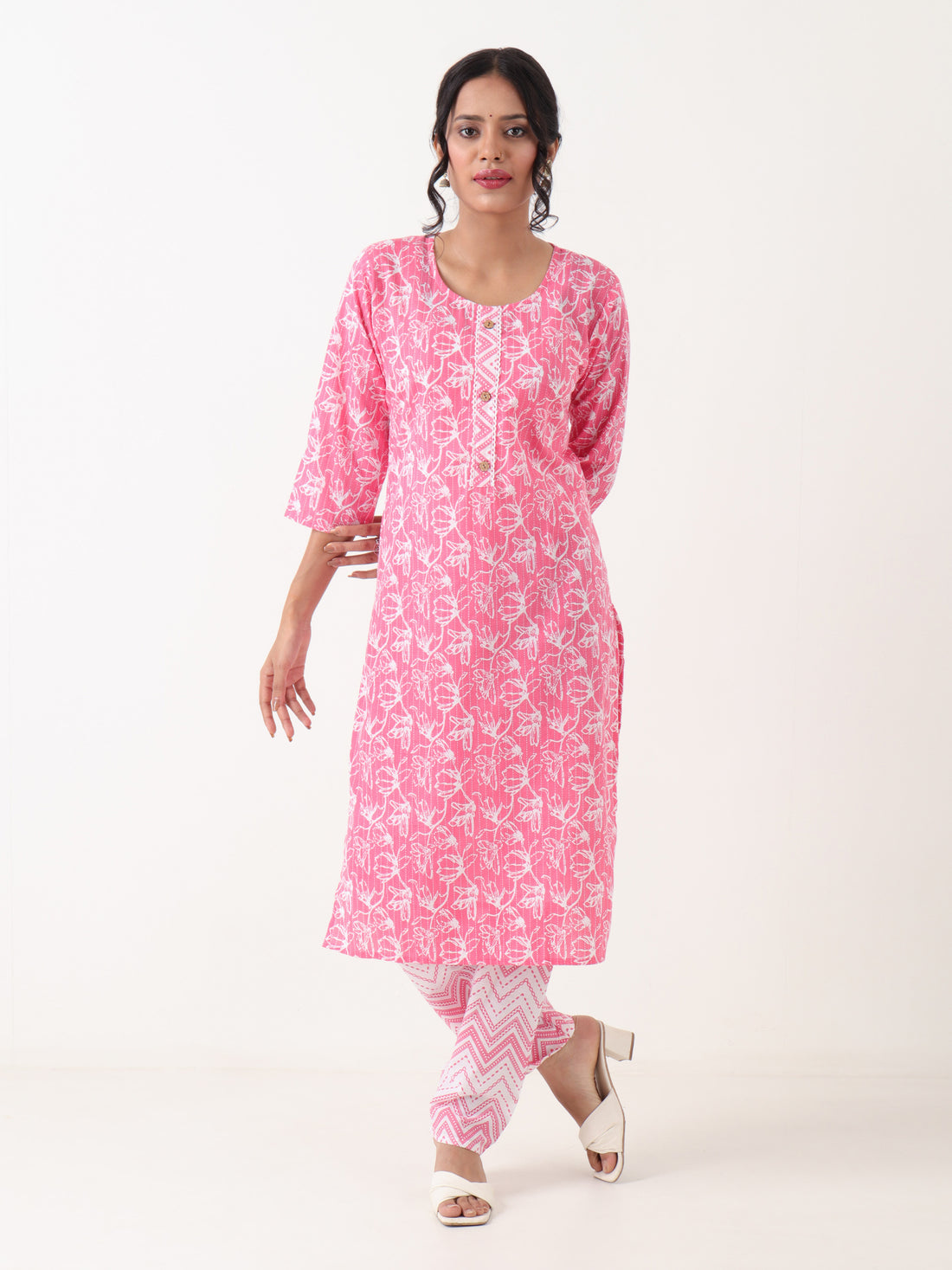 Varnnan Pink Serenity Kurti Set | Cotton Kurti For Women | Stylish Kurti Online | Varnnan