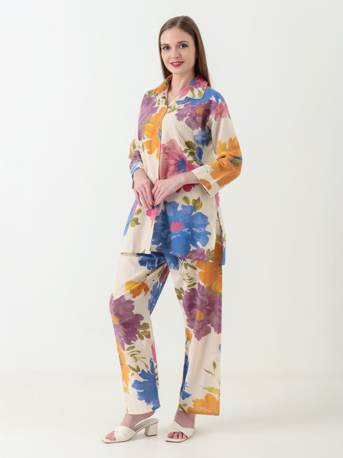 Varnnan Garden Luxe Bright Botanica Co-ord Set | Cotton Kurti For Women | Stylish Kurti Online | Varnnan