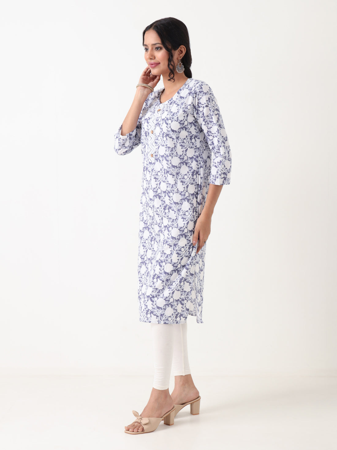 Varnnan Indigo Bloom Single Kurti | Cotton Kurti For Women | Stylish Kurti Online | Varnnan