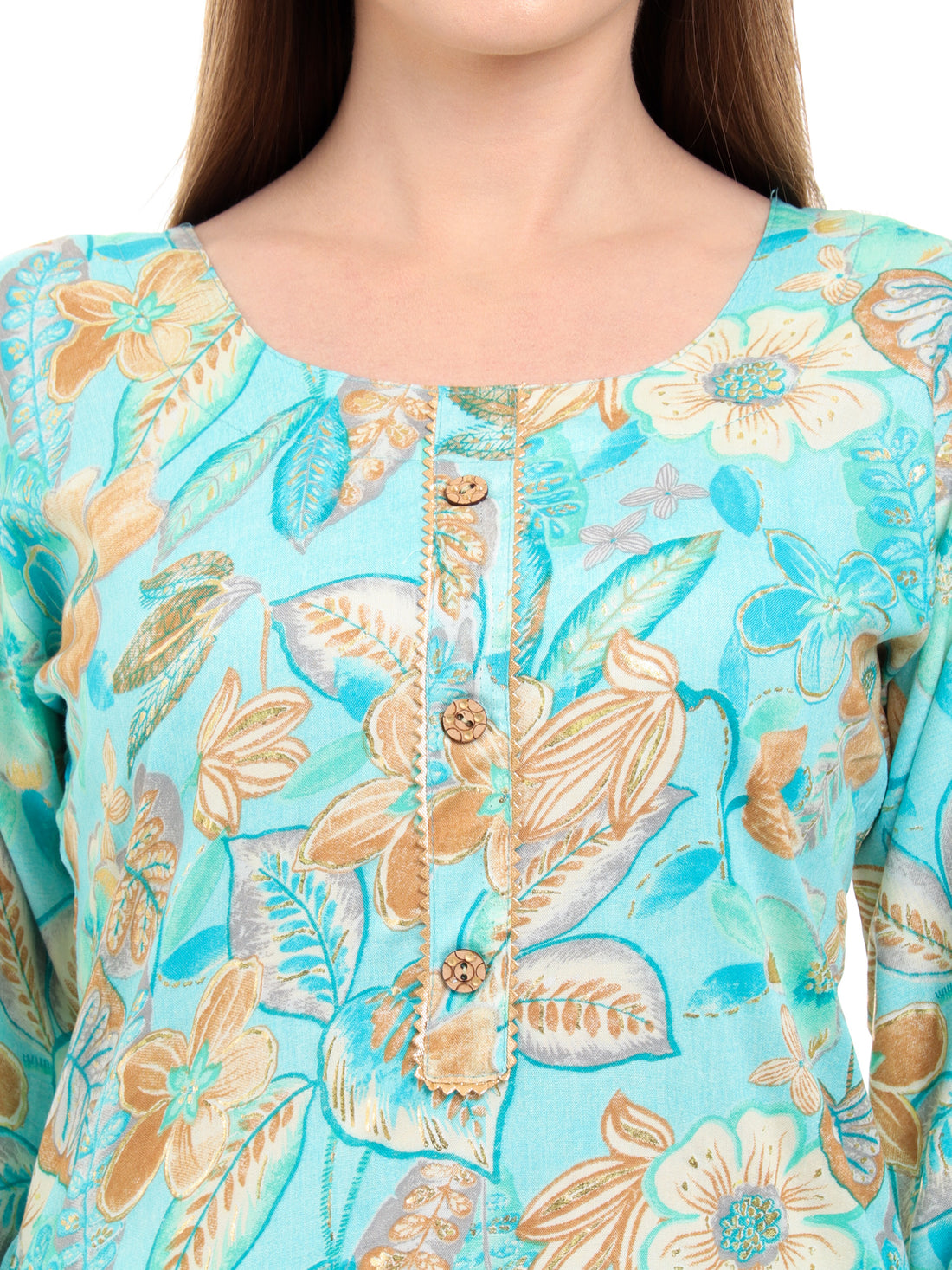 Varnnan Aqua Petal Grace Kurti | Rayon Kurti For Women | Stylish Kurti Online | Varnnan