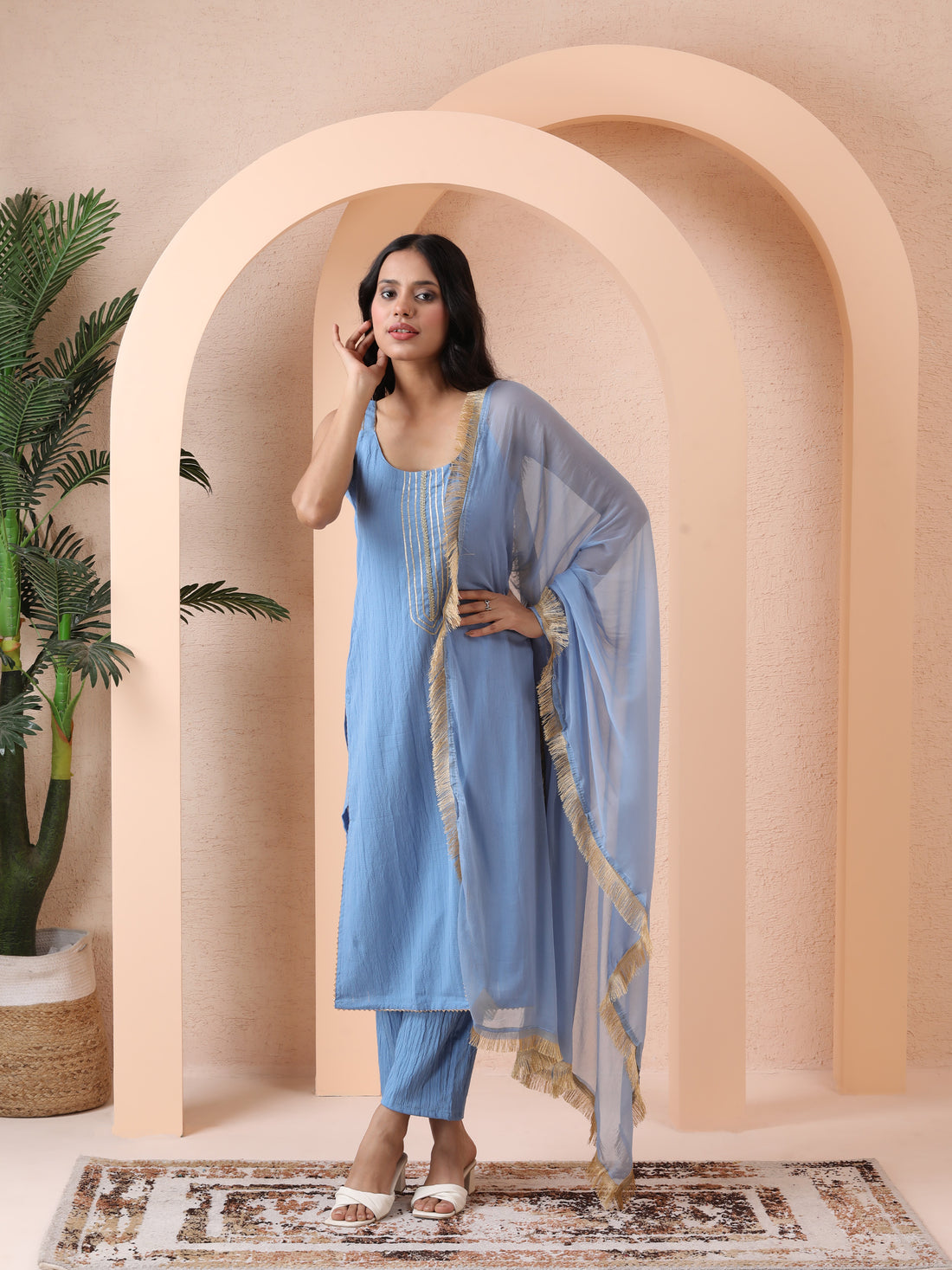 Varnnan's Royal Radiance Silk Ensemble |  Silk & Crepe Kurti For Women | Stylish Kurti Online | Varnnan