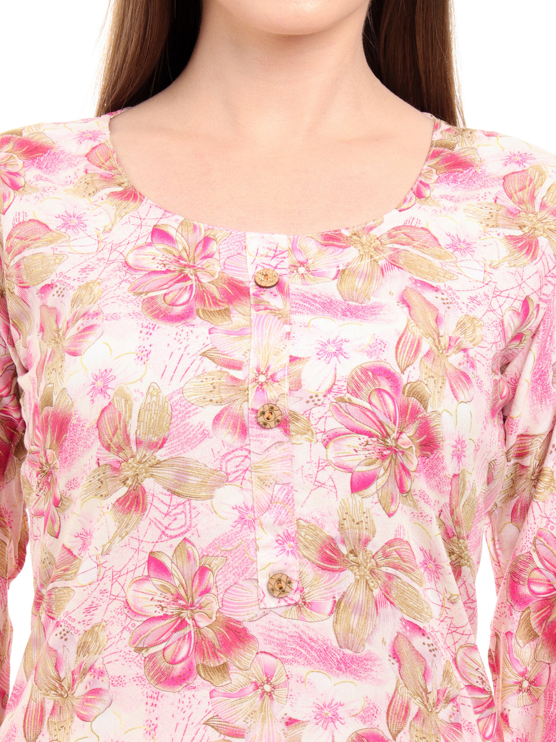 Varnnan Pink Blossom Grace Kurti | Rayon Kurti For Women | Stylish Kurti Online | Varnnan