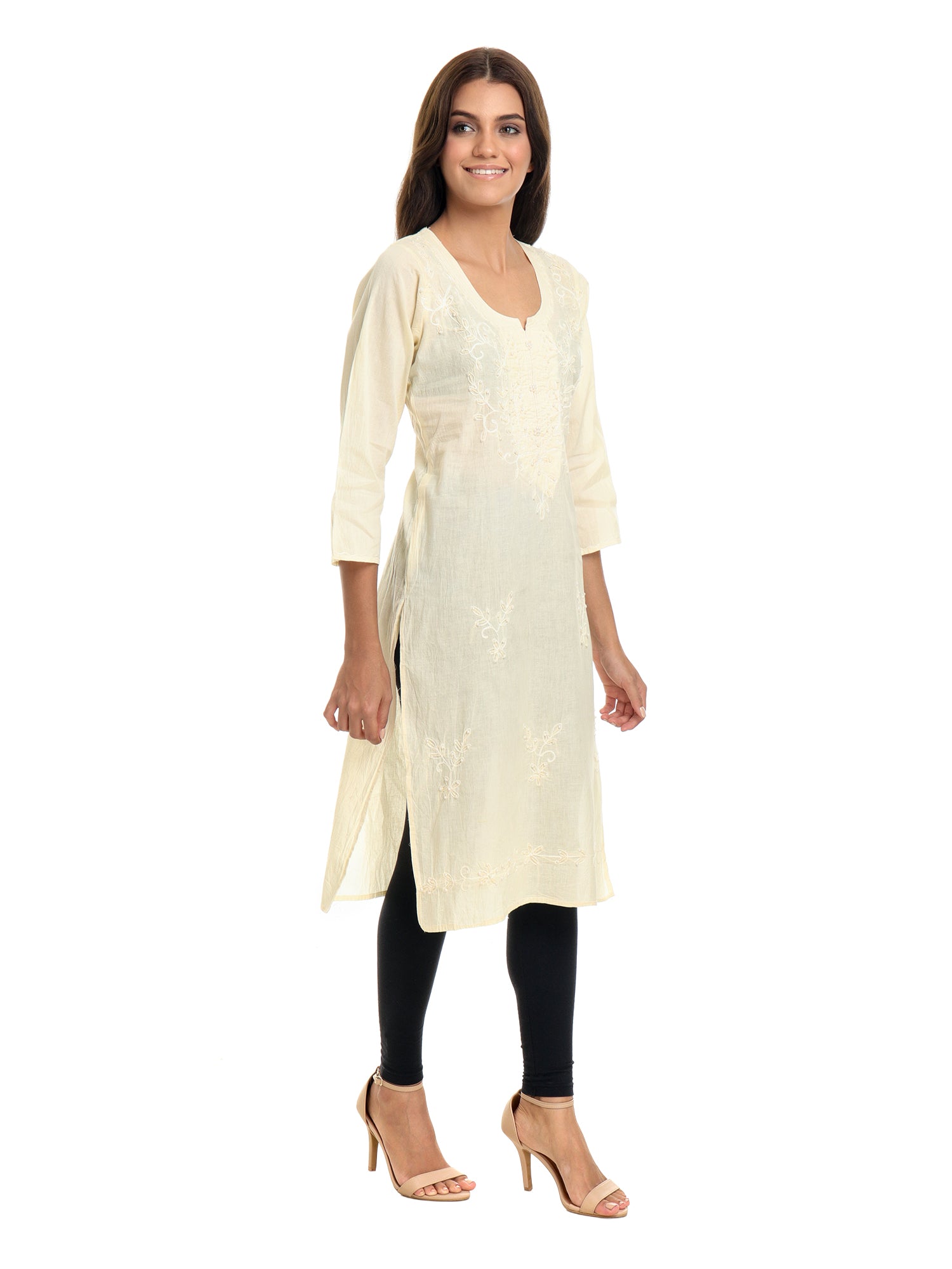 Lightweight chikankari cotton kurti for women under 300 – ethnic fashion