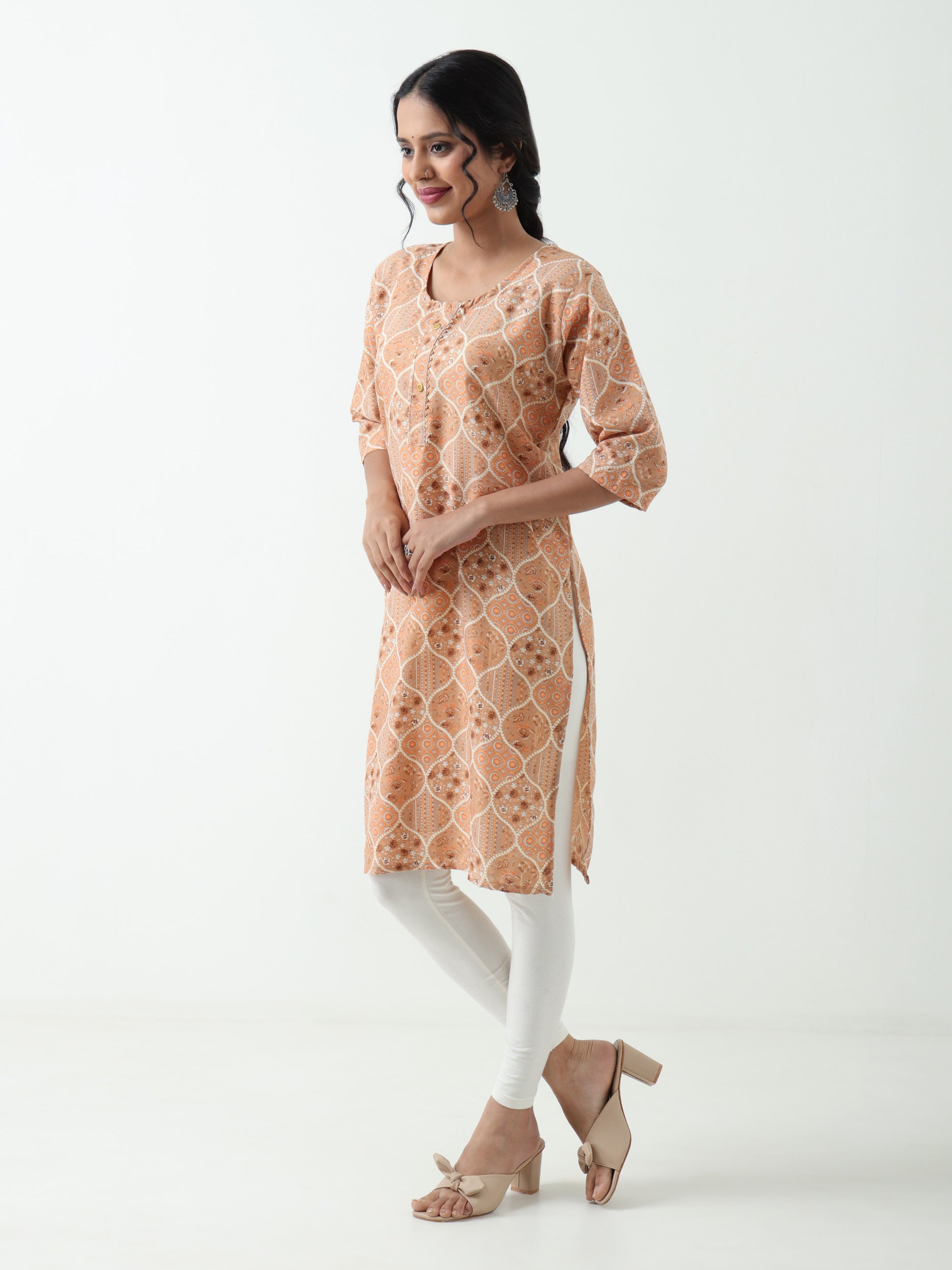 peach color kurti for women office wear