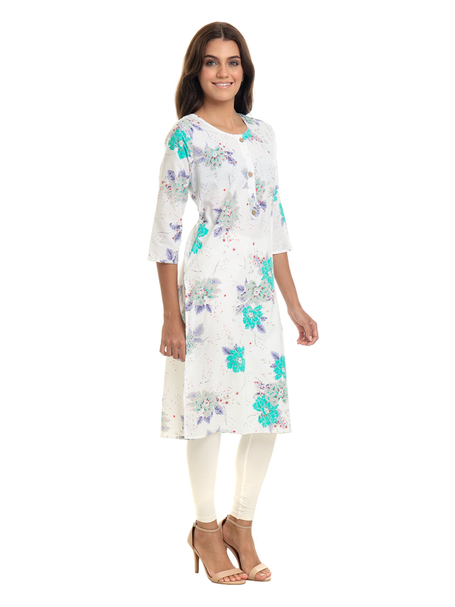 Designer floral printed cotton kurti for women under 300 – party & casual wear