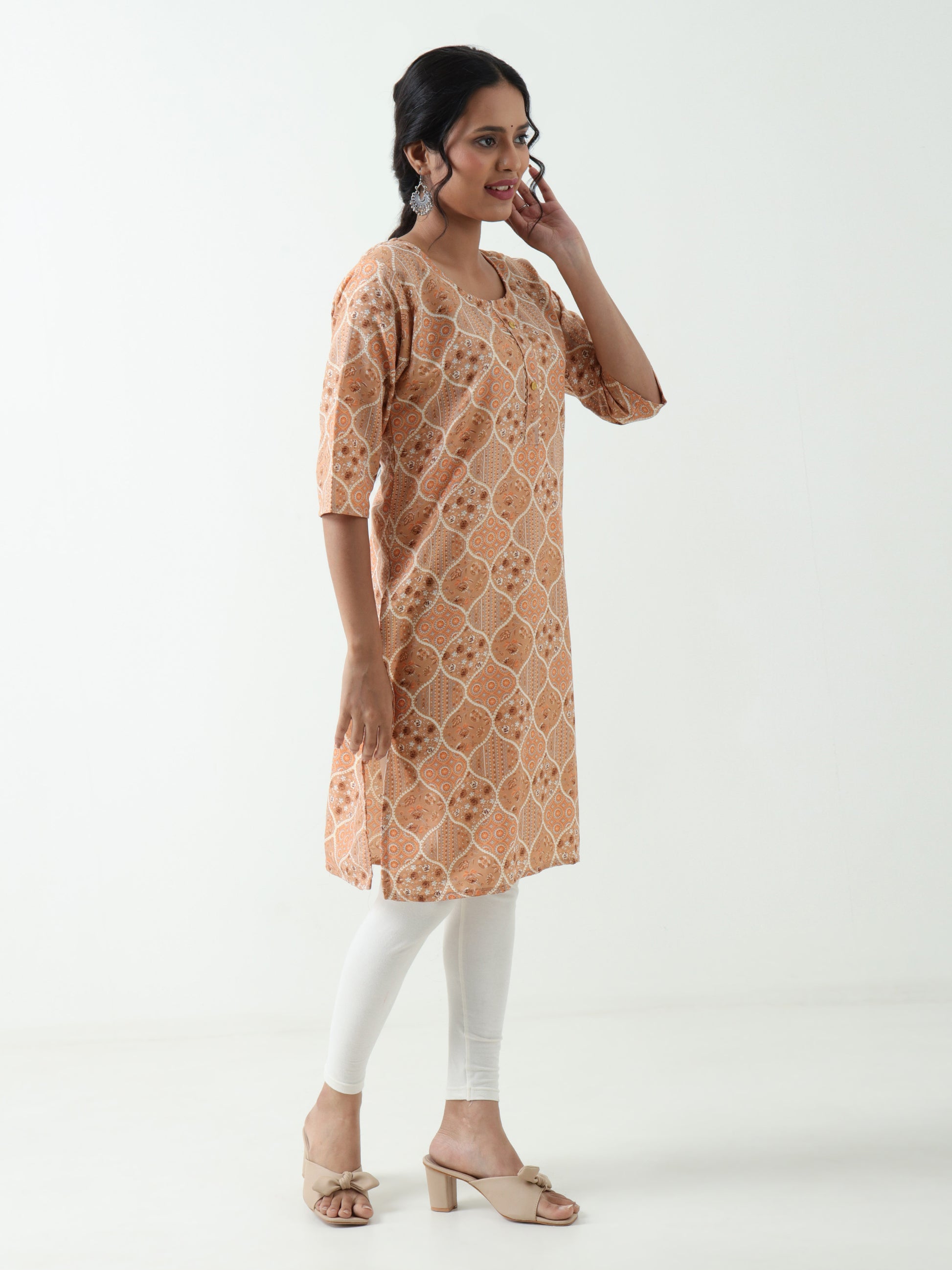 peach color kurti for women office wear