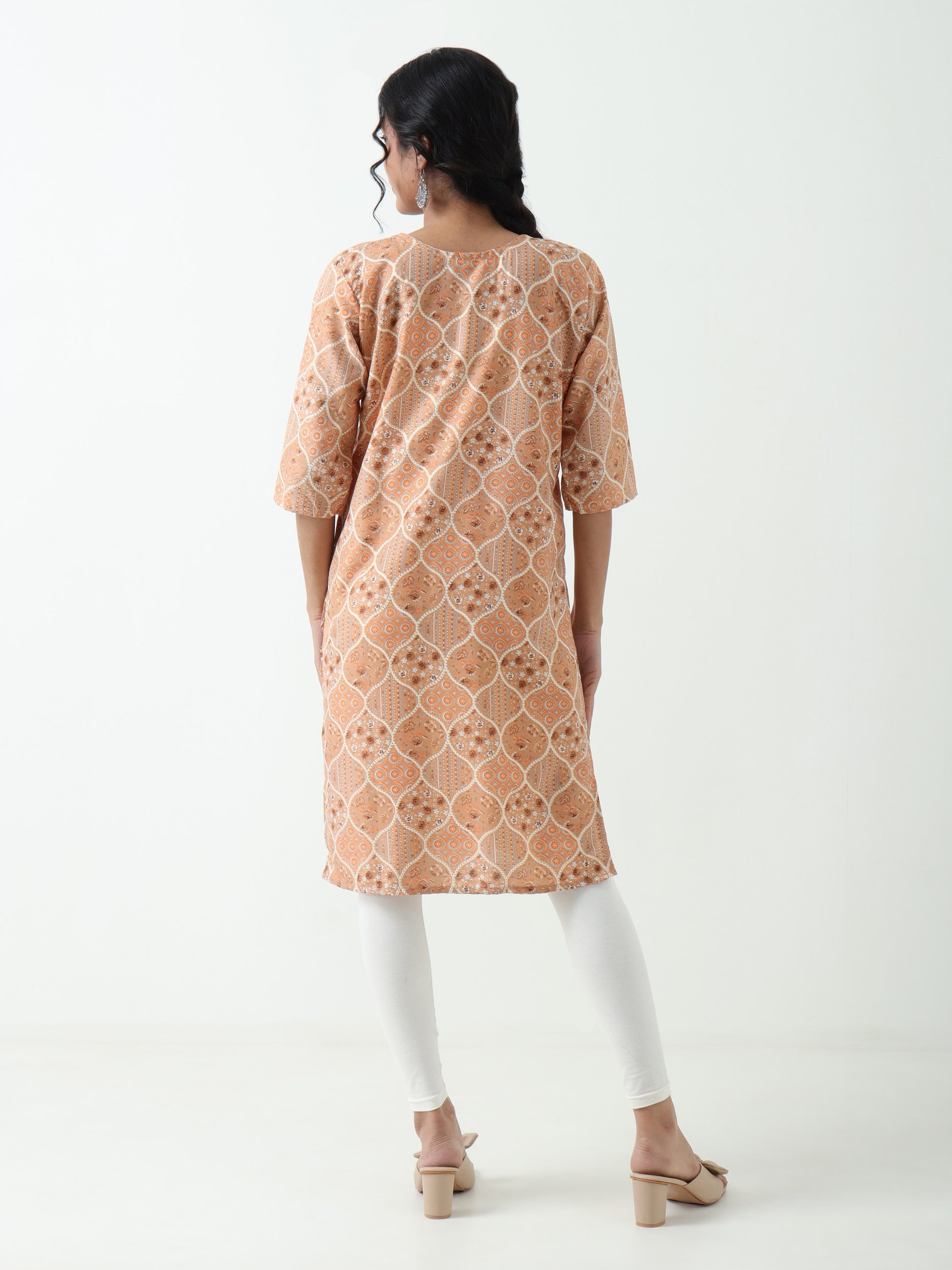 peach color kurti for women office wear