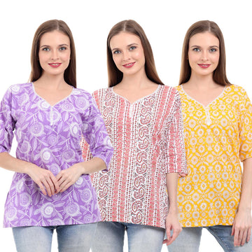 Combo of 3 | Varnan Cotton Kurti For Women | Buy 1 Get 3