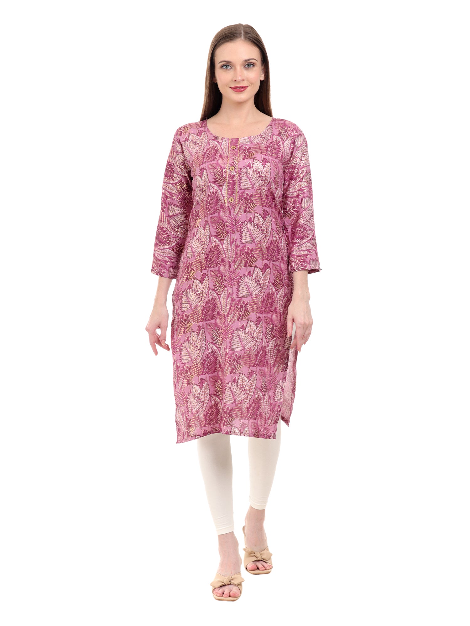 Varnnan Mystic Plum Leaf Kurti | Rayon Kurti For Women | Stylish Kurti Online | Varnnan