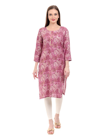 Varnnan Mystic Plum Leaf Kurti | Rayon Kurti For Women | Stylish Kurti Online | Varnnan
