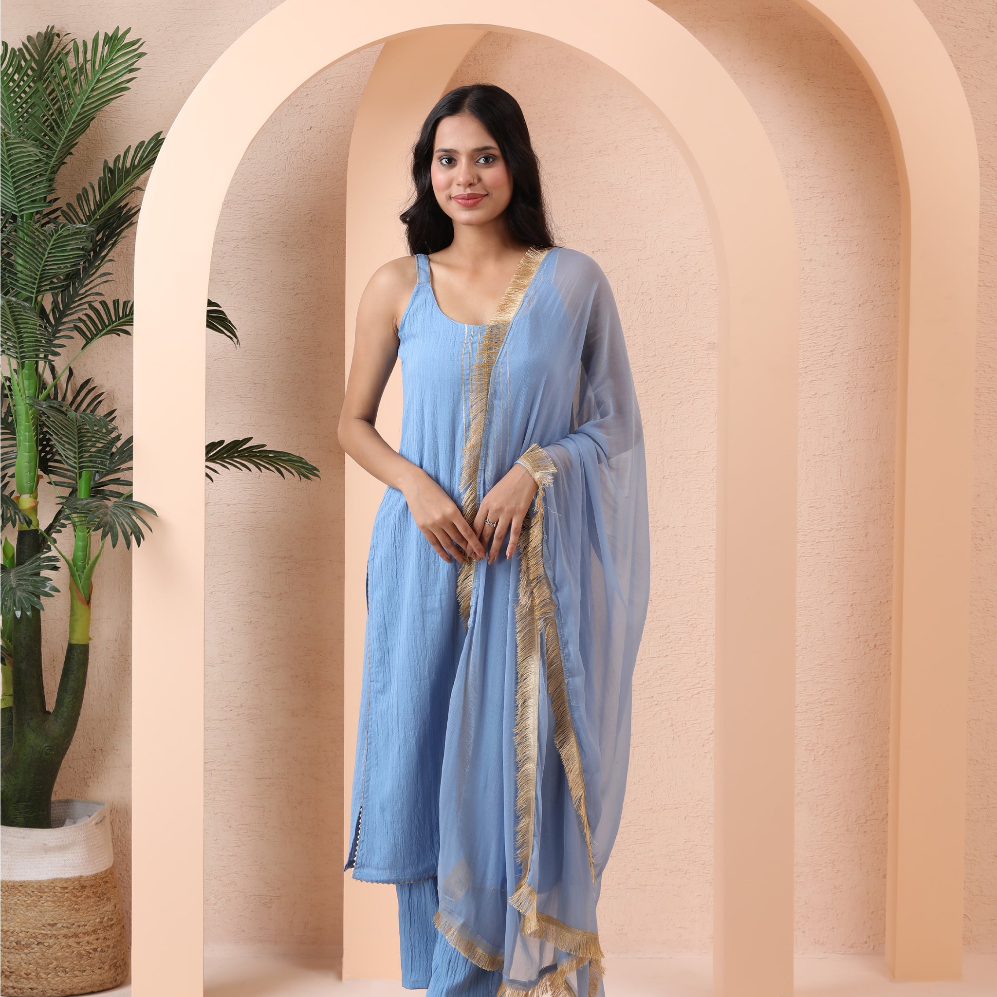 Varnnan's Royal Radiance Silk Ensemble |  Silk & Crepe Kurti For Women | Stylish Kurti Online | Varnnan