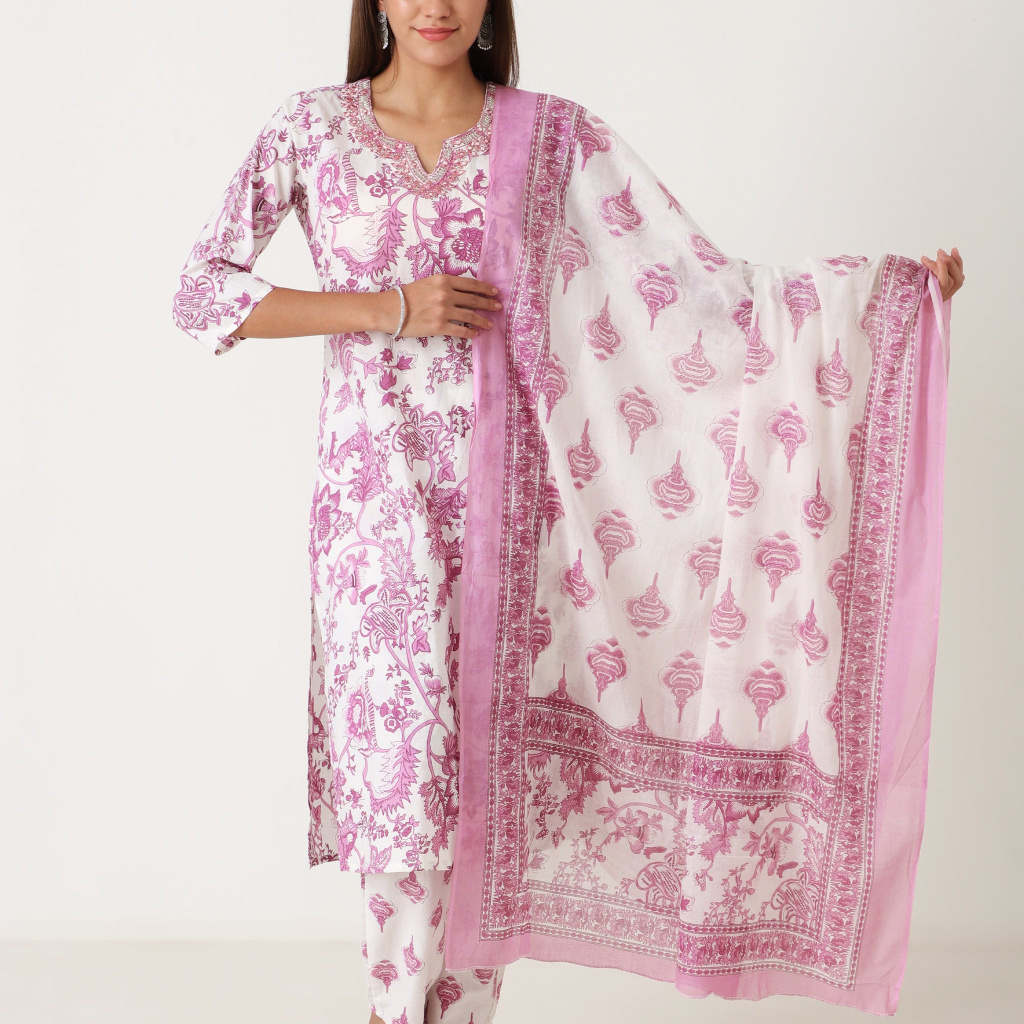 Affordable cotton kurti with dupatta under 900 – elegant daily wear