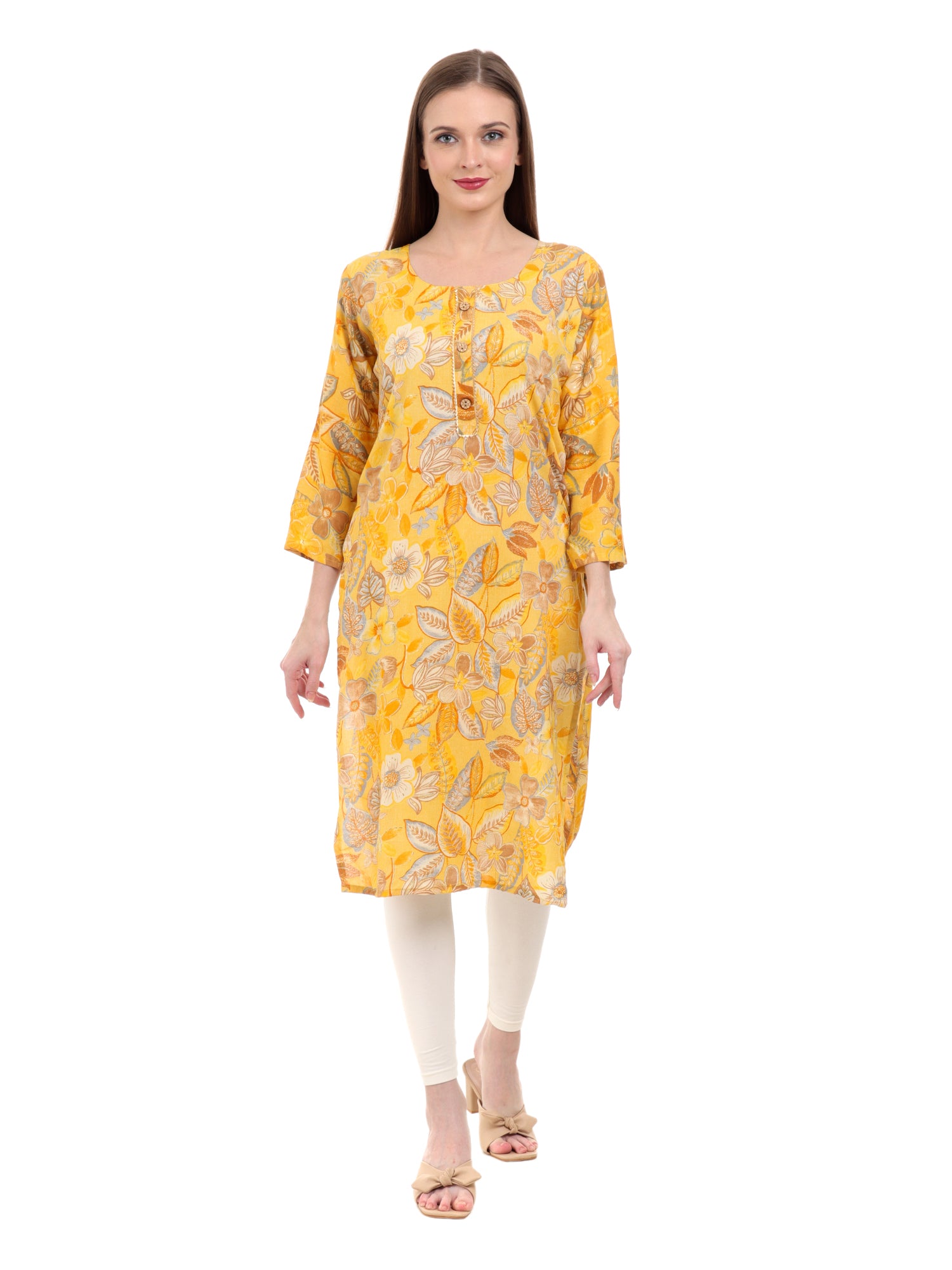 Varnnan Marigold Elegance Kurti | Rayon Kurti For Women | Stylish Kurti Online | Varnnan