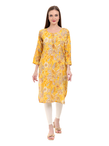 Varnnan Marigold Elegance Kurti | Rayon Kurti For Women | Stylish Kurti Online | Varnnan