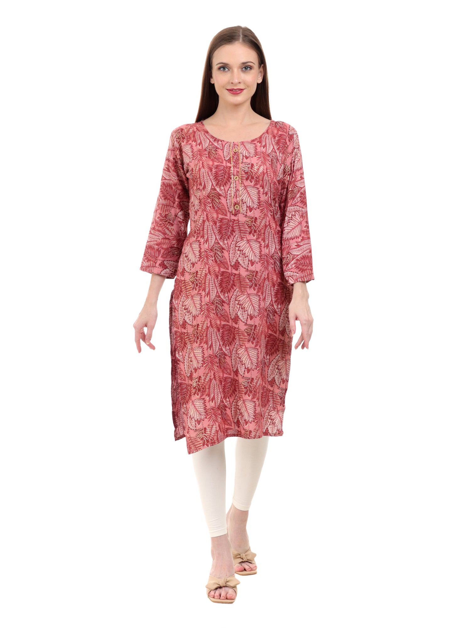 Varnnan Maroon Floral Harmony Kurti | Rayon Kurti For Women | Stylish Kurti Online | Varnnan