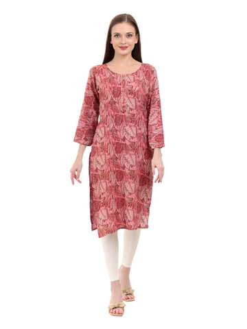 Varnnan Maroon Floral Harmony Kurti | Rayon Kurti For Women | Stylish Kurti Online | Varnnan