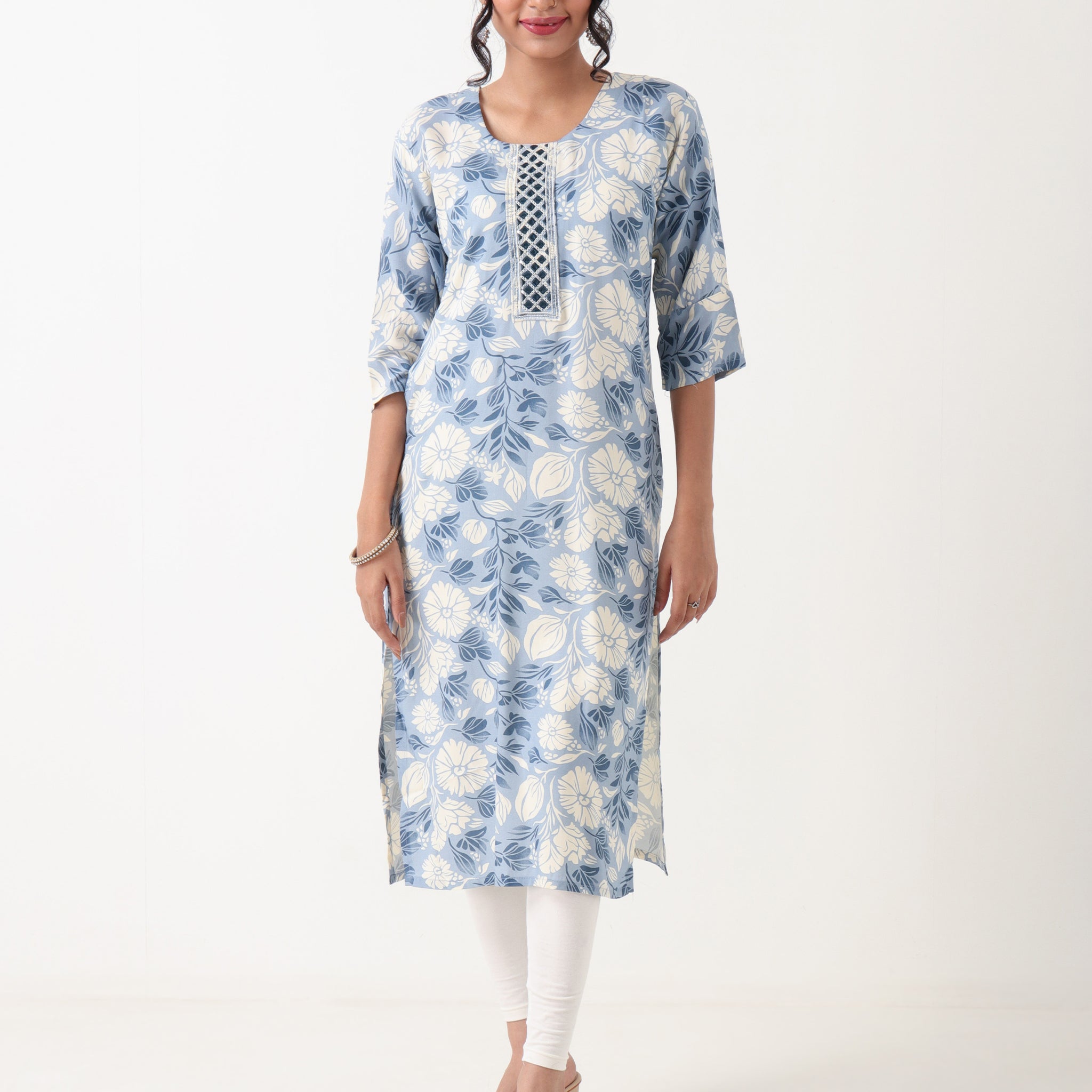 Varnnan Summer Sky Single Kurti  | Cotton Kurti For Women | Stylish Kurti Online | Varnnan