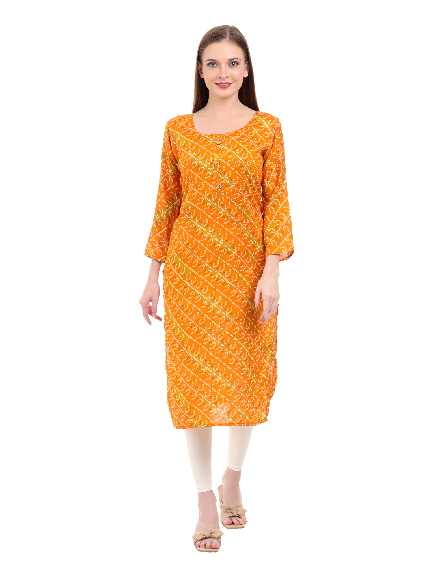 Varnnan Radiant Bandhani Rayon Kurti | Rayon Kurti For Women | Stylish Kurti Online | Varnnan
