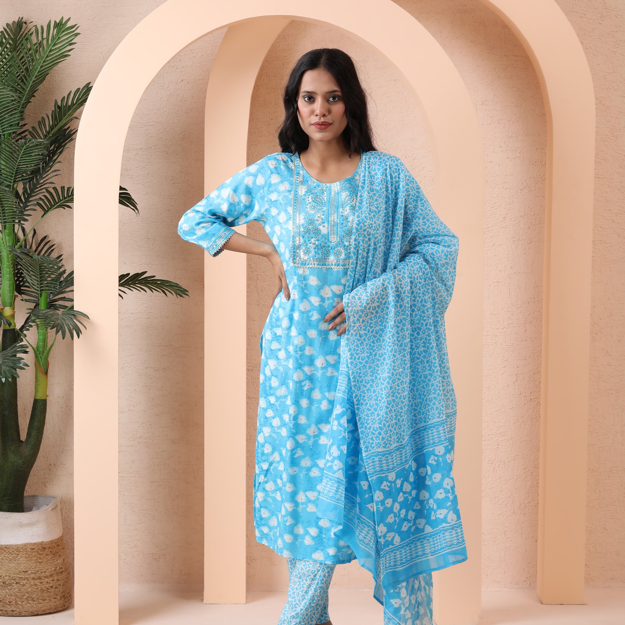 Varnnan Sky Whisper Kurti Set | Cotton Kurti For Women | Stylish Kurti Online | Varnnan