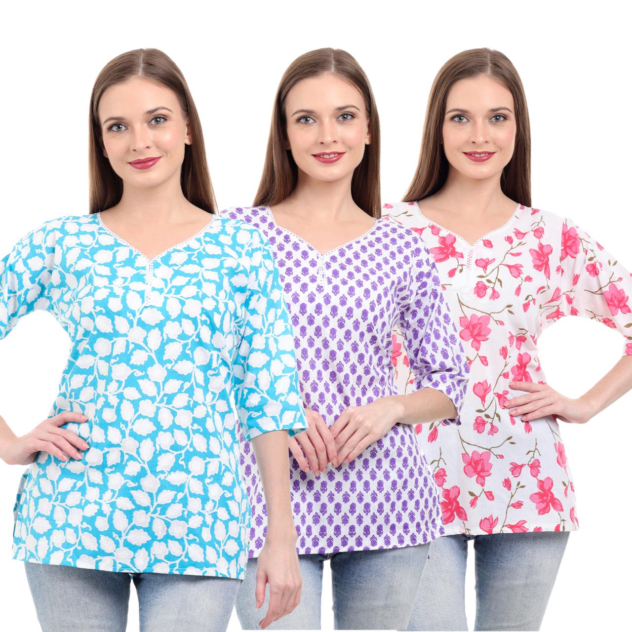 Combo of 3 | Buy 1 Get 3 | Cotton Varnnan Kurti